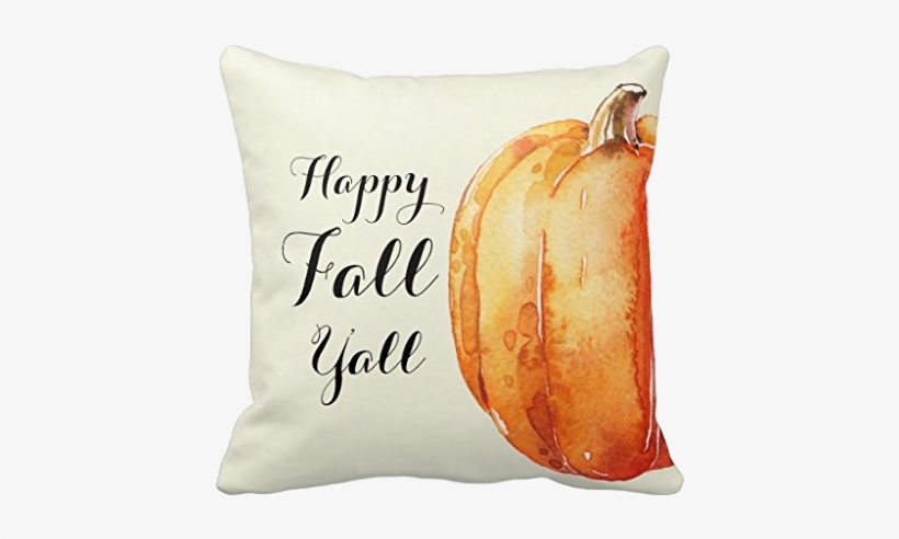 Happy Fall Yall With Painted Pumpkin Clipped Rev - Hlppc Happy Fall Yall Throw 18 X 18 Inches Pillow Case, transparent png download