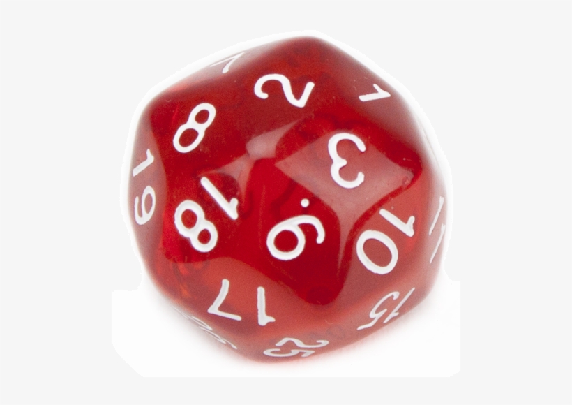 30 Sided Translucent Red With White Numbers Polyhedral, transparent png download