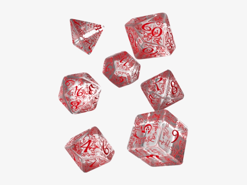 Elvish Translucent & Red Dice Set - Dados Rpg Elfico, transparent png download
