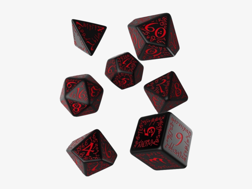 Elvish Black & Red Dice Set - Pathfinder War For The Crown Dice Set 7, transparent png download