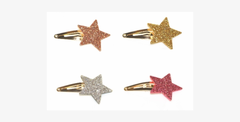 Big Glitter Star Snap - Earrings, transparent png download
