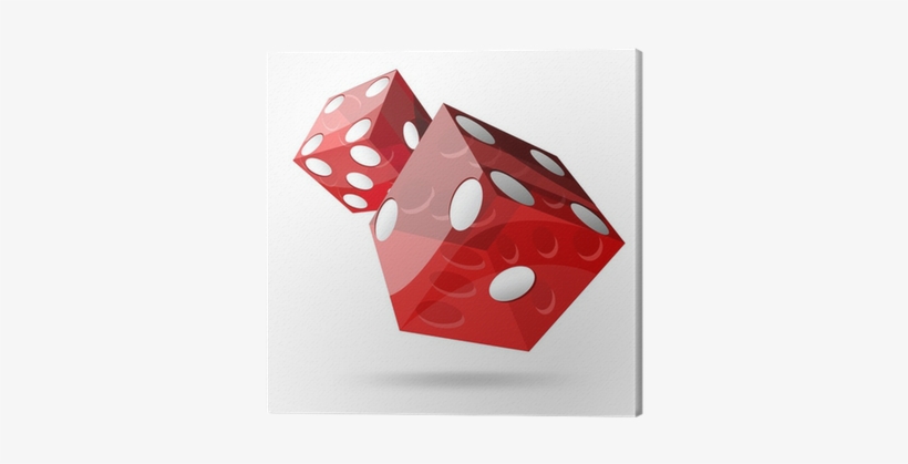 Two Red Dice Cubes On White Background Canvas Print - Dice, transparent png download