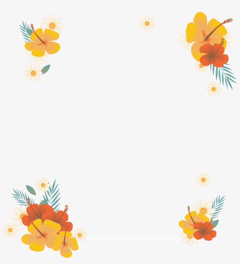 Frame Border Flowers Tropical Ftestickers - Kas Tailor, transparent png download