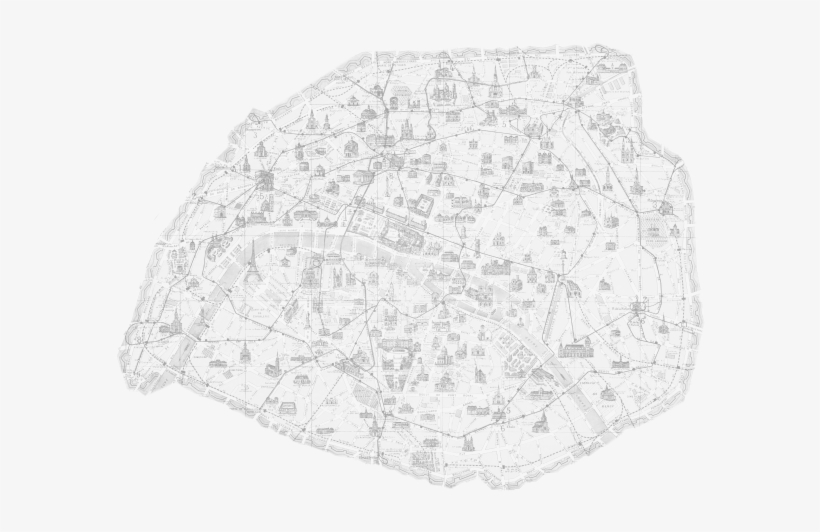 Our Treasure Hunts - Framed Art Print: Vintage Paris Map, 56x74cm. Framed, transparent png download