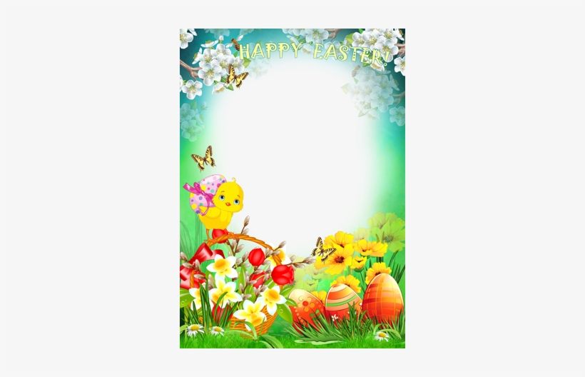 Bright Easter Card - Cornici Pasqua Png, transparent png download