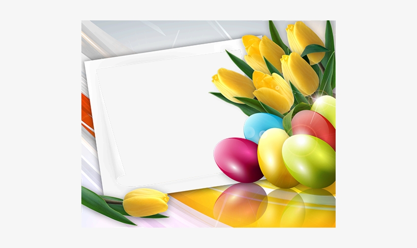 Happy Easter With Spring Tulips - Frames Happy Easter, transparent png download