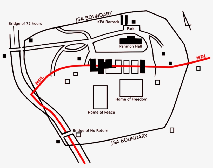 Map Of The Joint Security Area In Panmunjeom By Rishabh - Bridge Of No Return In North, transparent png download