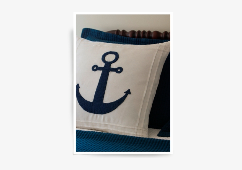 White Anchor Porch Pillow - Rr White Anchor Linen Throw Pillow, transparent png download