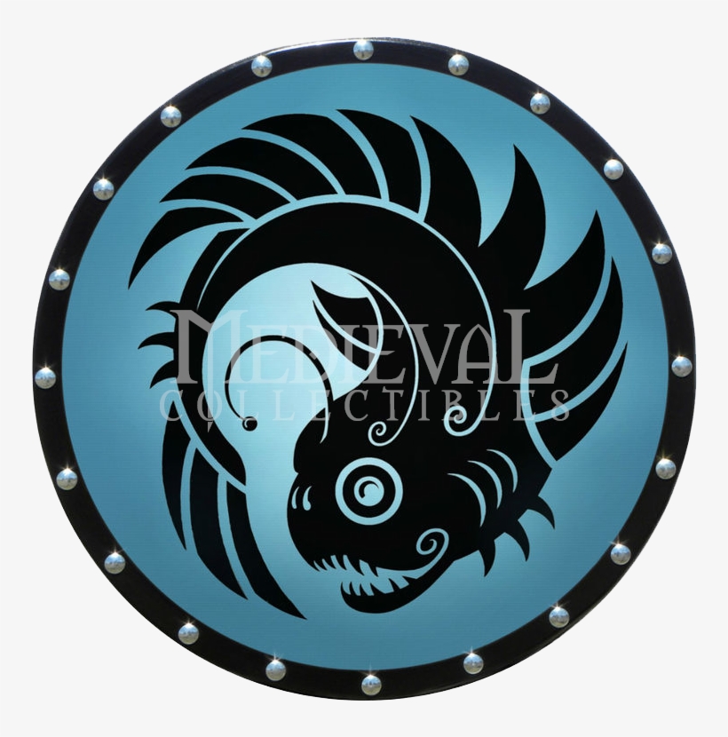 Round Greek Lantern Fish Wooden Shield - Round Shield Logo, transparent png download