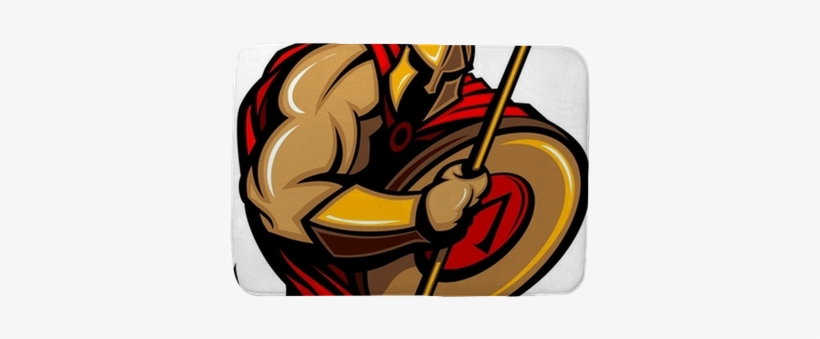 Spartan Trojan Mascot Cartoon With Spear And Shield Cartoon Greek Soldier Transparent Png 400x400 Free Download On Nicepng