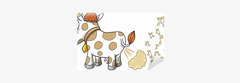 Farting Music Cow Vector Illustration Wall Mural • - Cartoon Cow Farting, transparent png download