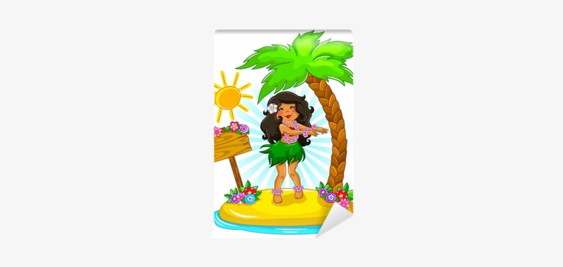 Girl Dancing Hula On A Tropical Island Wall Mural • - Palabra Ula Ula, transparent png download
