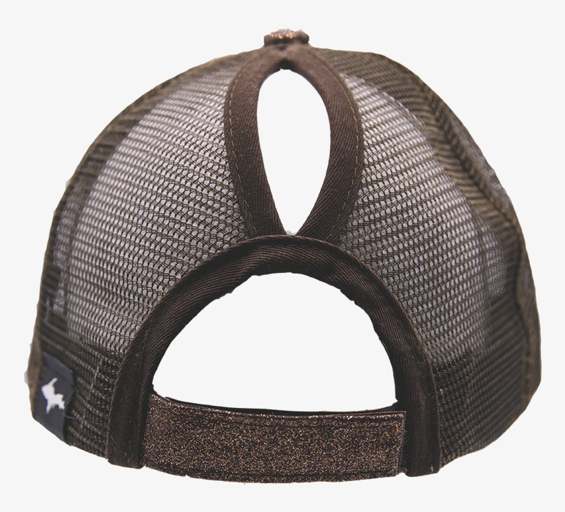 Hat - "u - P - Silhouette" Women's Bronze Glitter Ponytail - Baseball Cap, transparent png download