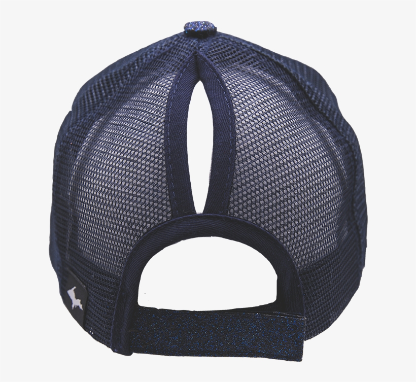 Hat - "u - P - Silhouette" Women's Navy Glitter Ponytail - C.c Messy Ponytail Adjustable Mesh Trucker Baseball, transparent png download