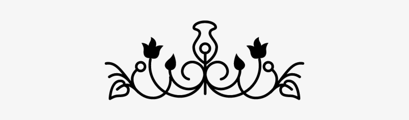 Flower Bell Outline Design Variant With Vines And Leaves - Flower Bell Design, transparent png download