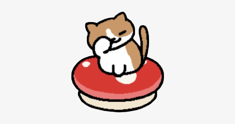 Cocoa Having A Bit Of A Wash On The Red Shroom - Neko Atsume Tabitha Fan Art, transparent png download