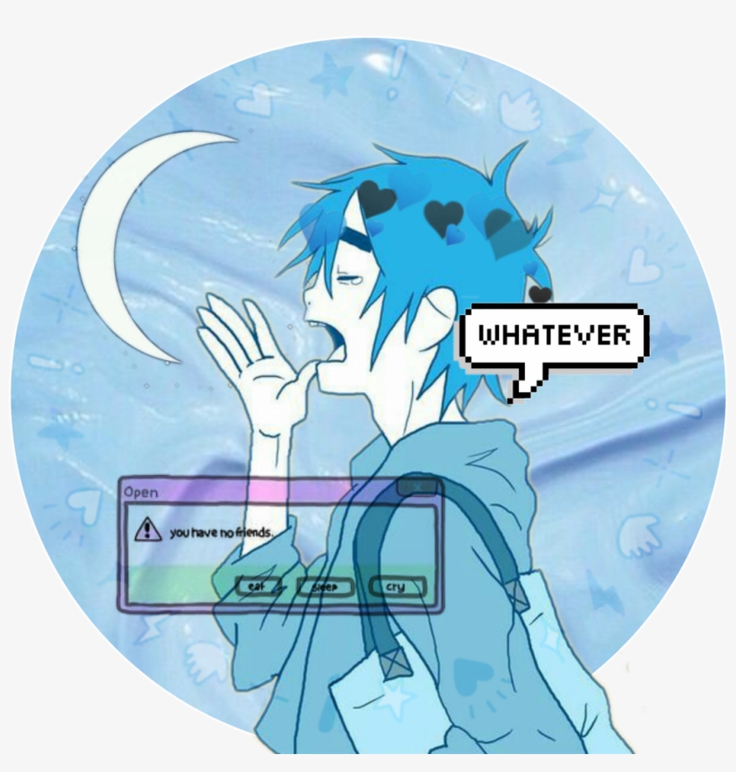 2d Gorillaz Cute Pastel Blue Pastelblue Tumblr Aestheti - Jun Nyeac Nyeac Pixel Button+ (select Style) Seventeen, transparent png download