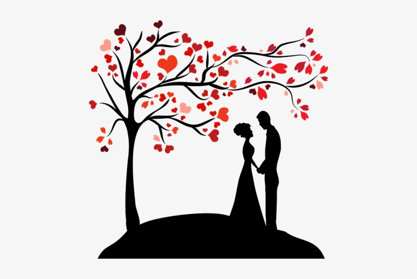 Arboles De Corazones Con Unos Novios - Happy Married Life Wishes For Friend, transparent png download