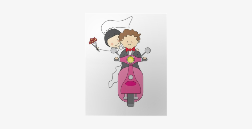 Novios En Moto Poster • Pixers® • We Live To Change - Tarjetas De Matrimonio Para Imprimir Gratis, transparent png download