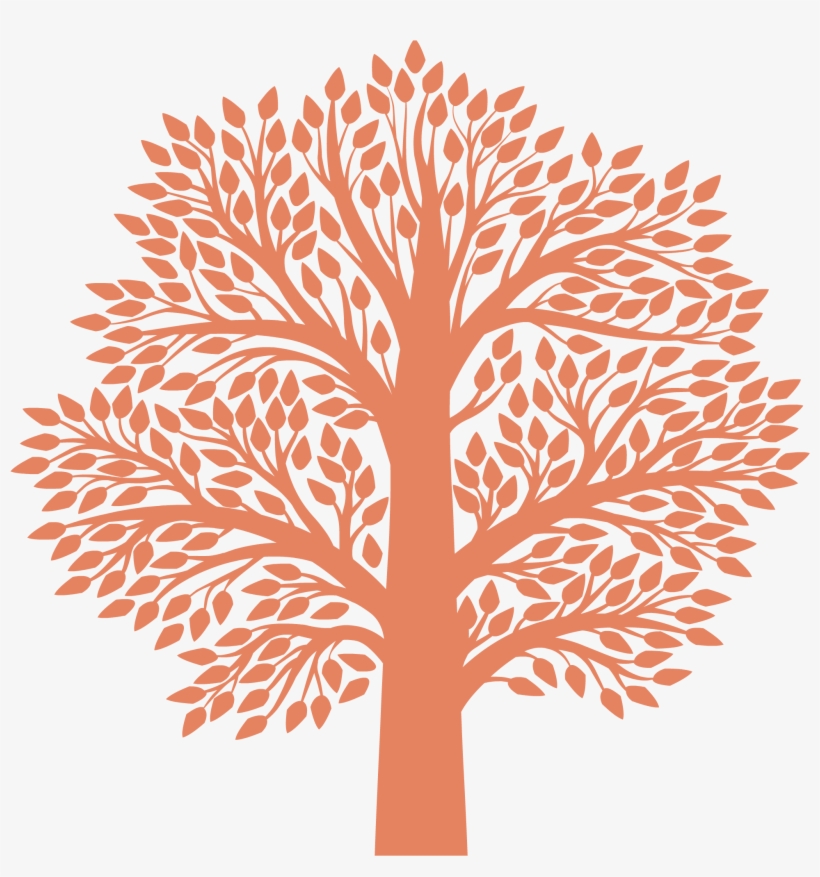 Large Orange Logo Tree - Black And White Tree Canvas Print - Small, transparent png download