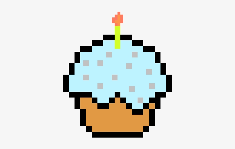 Cupcake W/ Silver Sparkles & Candel Green - Cupcake Perle Hama, transparent png download