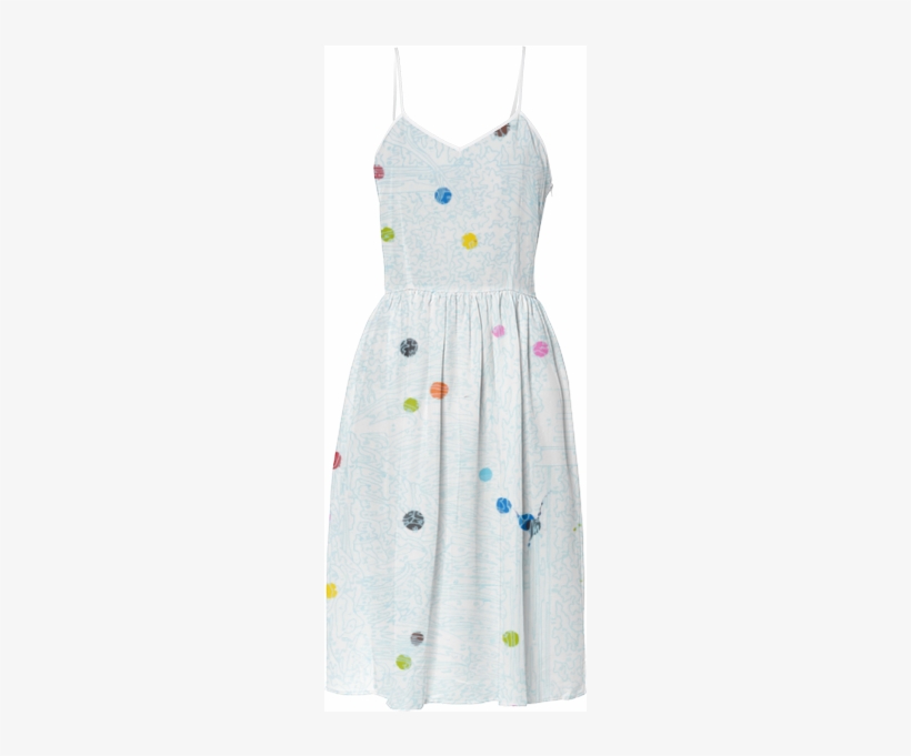 Abstract Waterfall Blue Line Multi-dots Summer Dress - Pattern, transparent png download