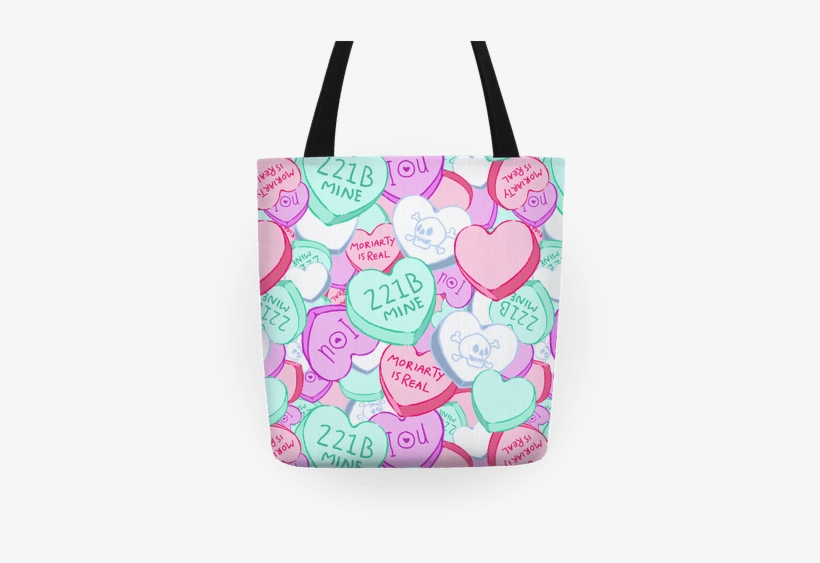 Sherlock Valentines Hearts Tote - Sherlock Valentines Hearts Tote Bag: Funny Tote Bag, transparent png download