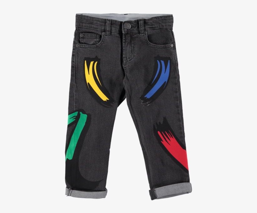 Picture Of 'lohan' Paint Stroke Jeans Black - Pocket, transparent png download