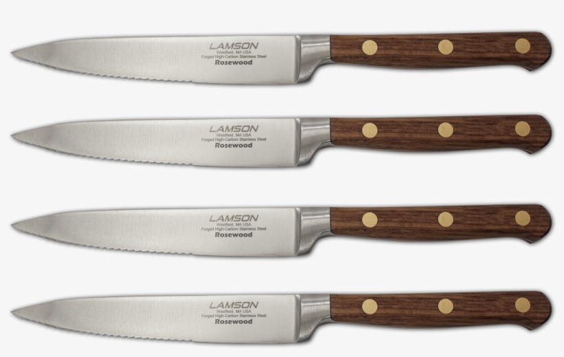 4 Piece Serrated Steak Knife Set - Rosewood Steak Knife, transparent png download