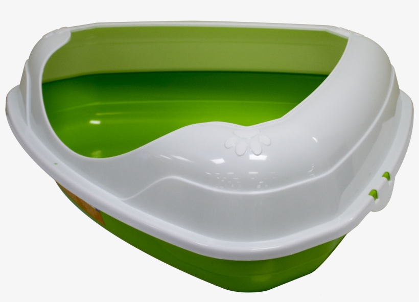 Triangle Cat Litter Pan With Rim Green - Toilet, transparent png download