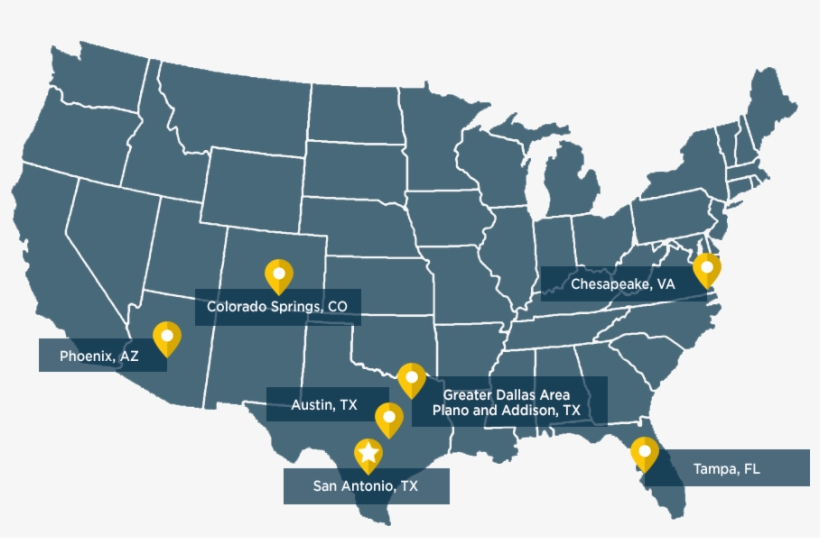Usaa Map Of Locations - 14 Karat Three Tone Yellow Gold, White Gold And Rose, transparent png download