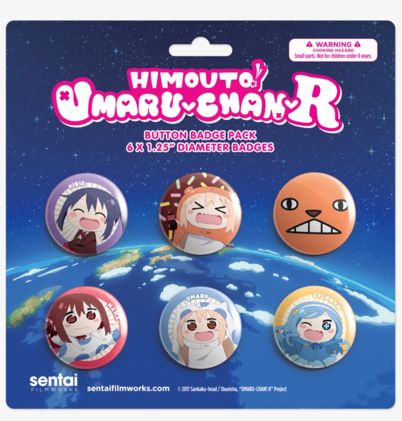 Umaru-chan R 6 Button Pack - Sentai Filmworks Himouto! Umaru-chan R 6 Button Pack, transparent png download