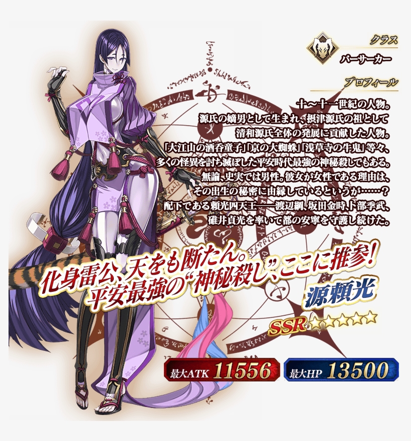 Minamoto No Raikou - Fate Grand Order 賴 光, transparent png download