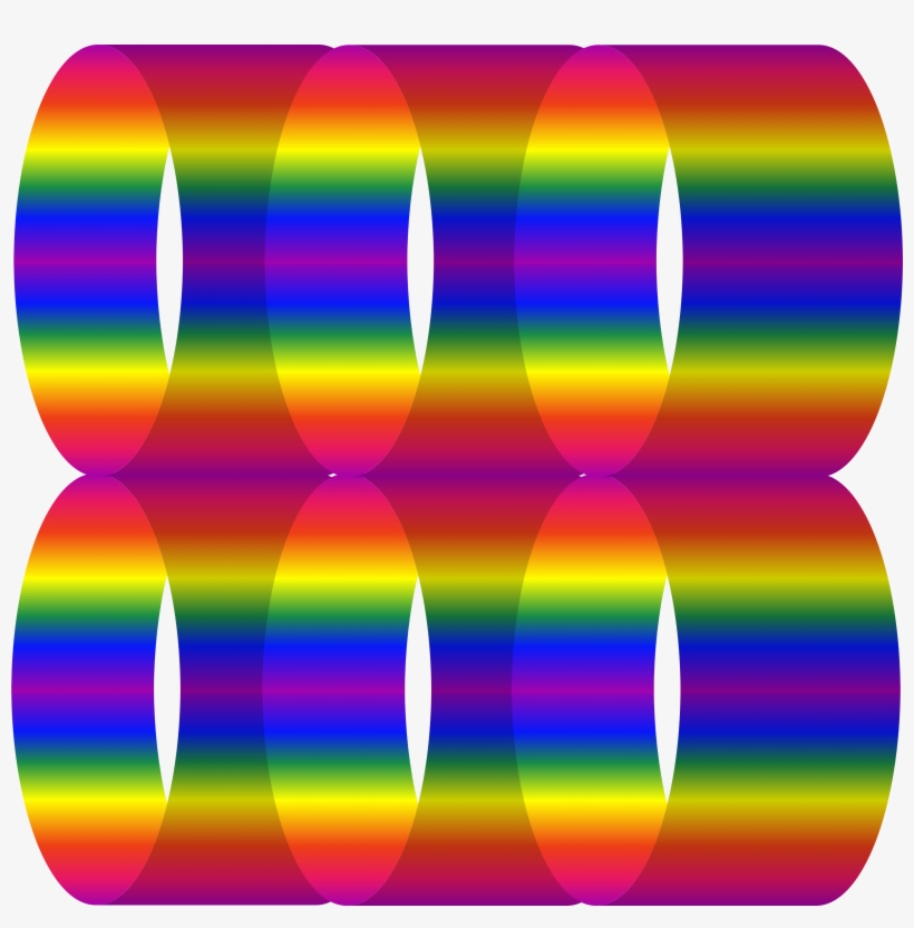 Abstract Gradient 3d Cylinders 684346 - Roygbiv, transparent png download