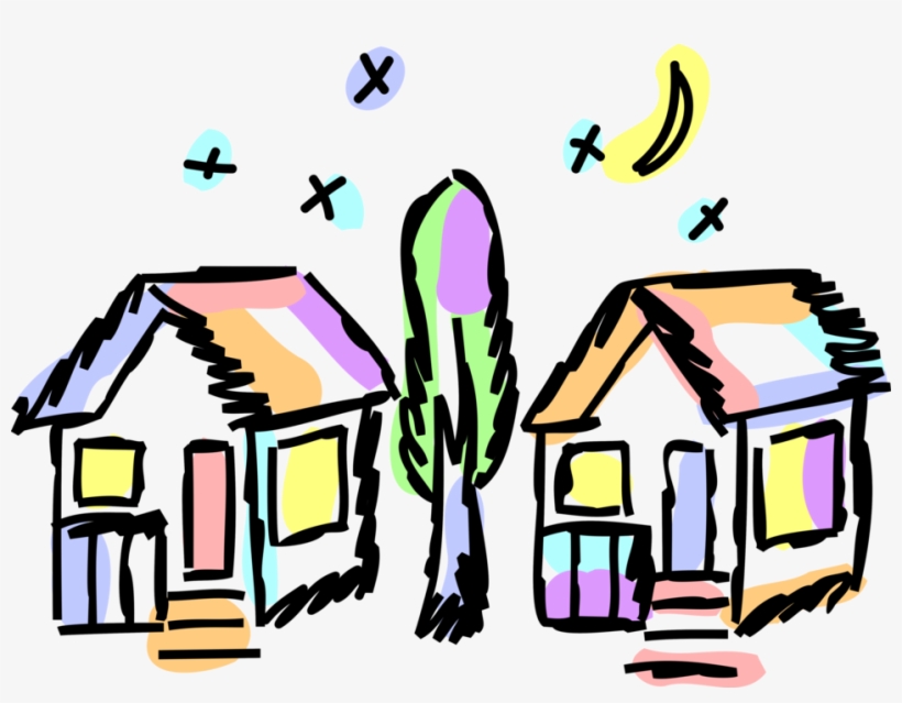 Vector Illustration Of Residence Dwelling Cabin Houses - House, transparent png download