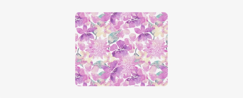 Pastel Watercolor Flower Pattern Rectangle Mousepad - Purple Watercolor Heart Png, transparent png download