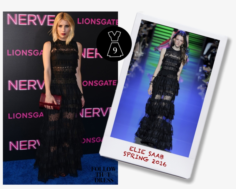 Emma Roberts In Elie Saab Spring - Banner, transparent png download