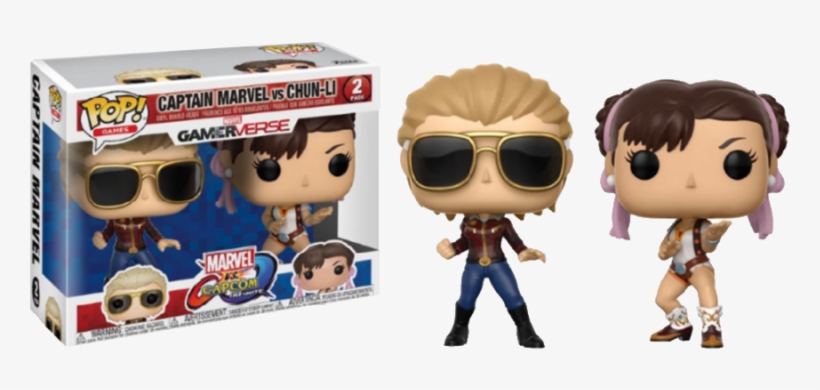 Marvel Vs Capcom - Funko Pop Captain Marvel Vs Chun Li, transparent png download