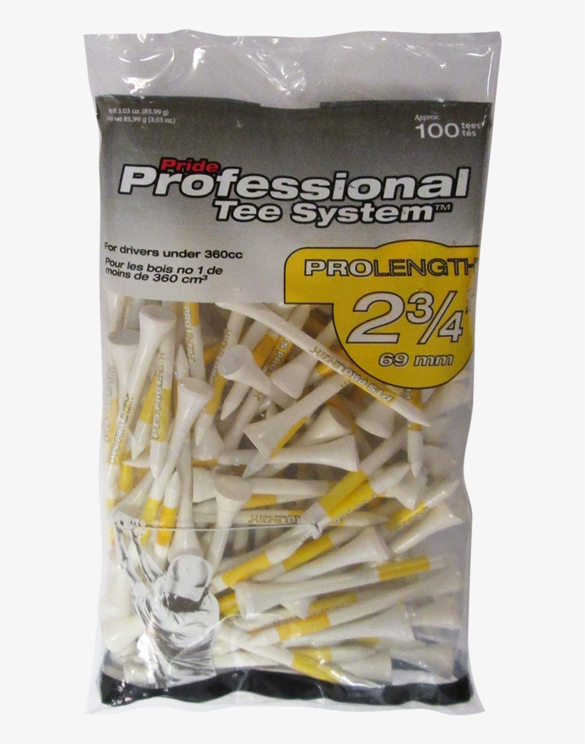 Pts Prolength White Golf Tees, 100 Count - Pride Professional Tee System Prolength Tee, 2-3/4, transparent png download