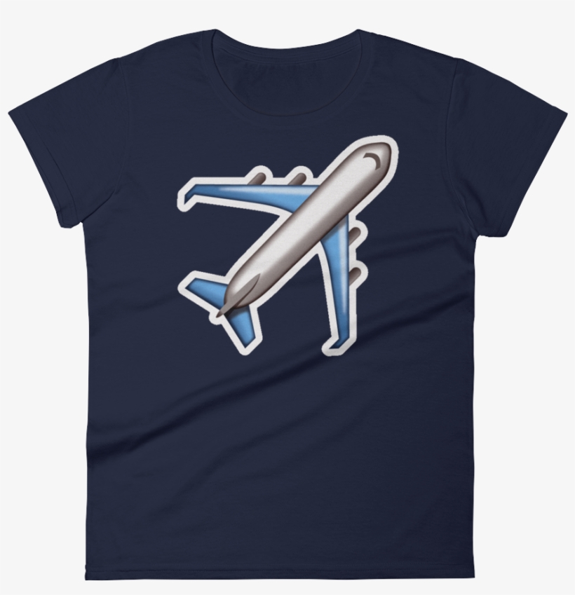 Women's Emoji T Shirt - Airplane Emoji T-shirt Plane Flying Air Flight Sky, transparent png download