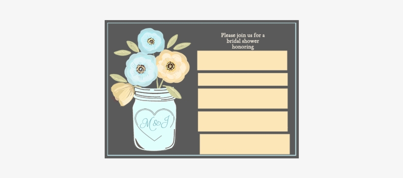 Error Message - Mason Jar, Flowers, Bridal Shower, Thank You Cards,, transparent png download