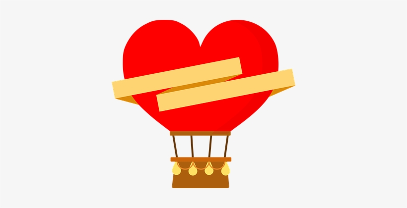 Balloon Love Heart Romantic Valentine I Lo - Globos Aerostaticos Corazon Png, transparent png download