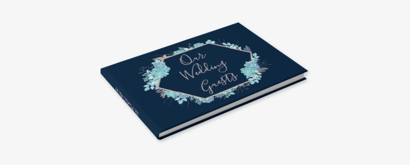 Blue & Aqua Watercolor Succulents Rose Gold Foil Frame - Wedding, transparent png download