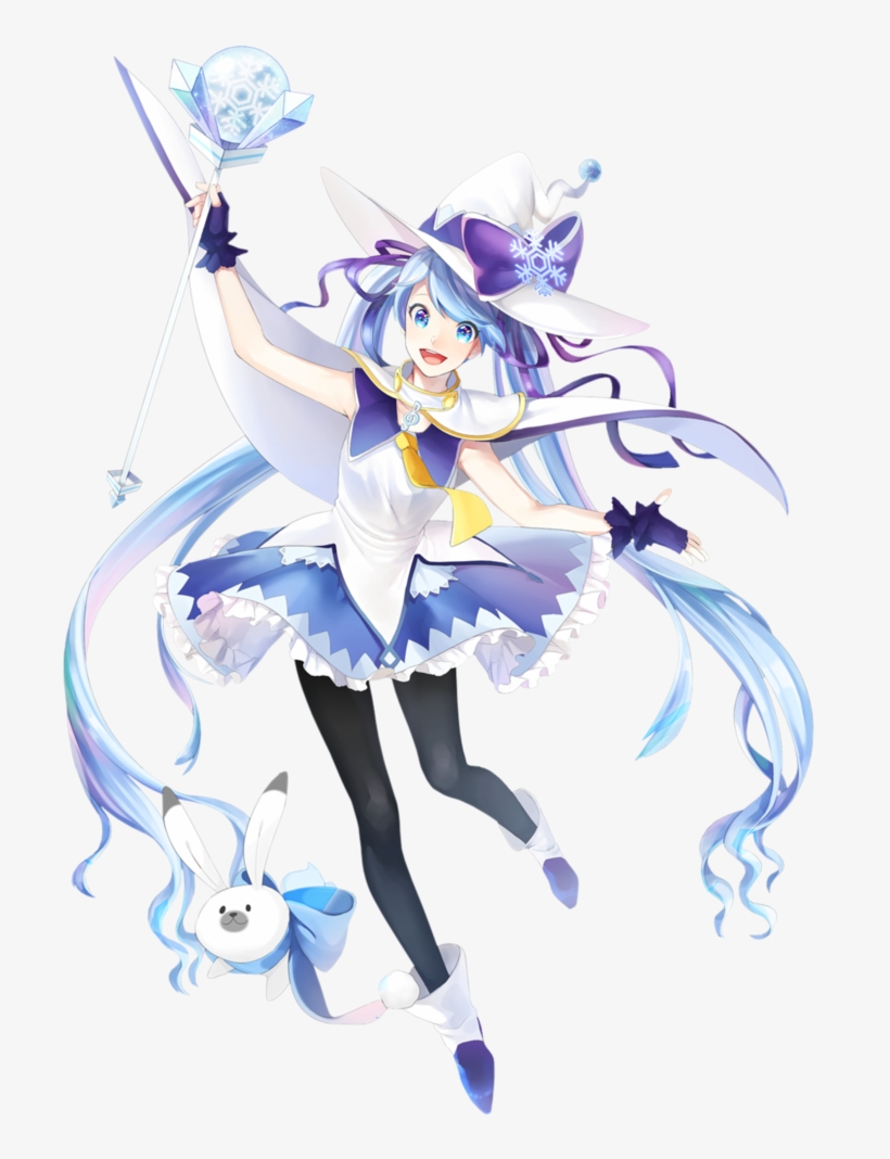 Hatsune Miku Winter Witch Render Lraskie Magical Girls - Snow Magical Hatsune Miku, transparent png download