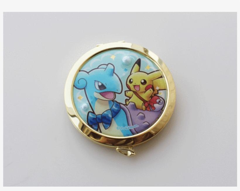 *pokecen* Riding With Lapras ~ Hand Mirror - Cartoon, transparent png download