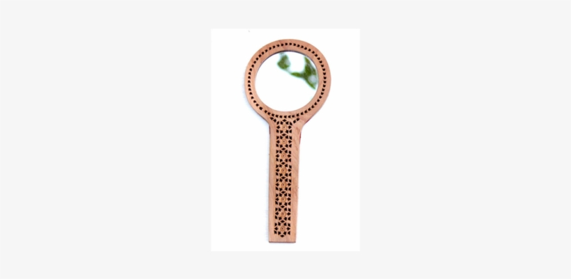 Hand Carved Loquat Wood Jali Hand Mirror - Great Finds Car Coaster, transparent png download