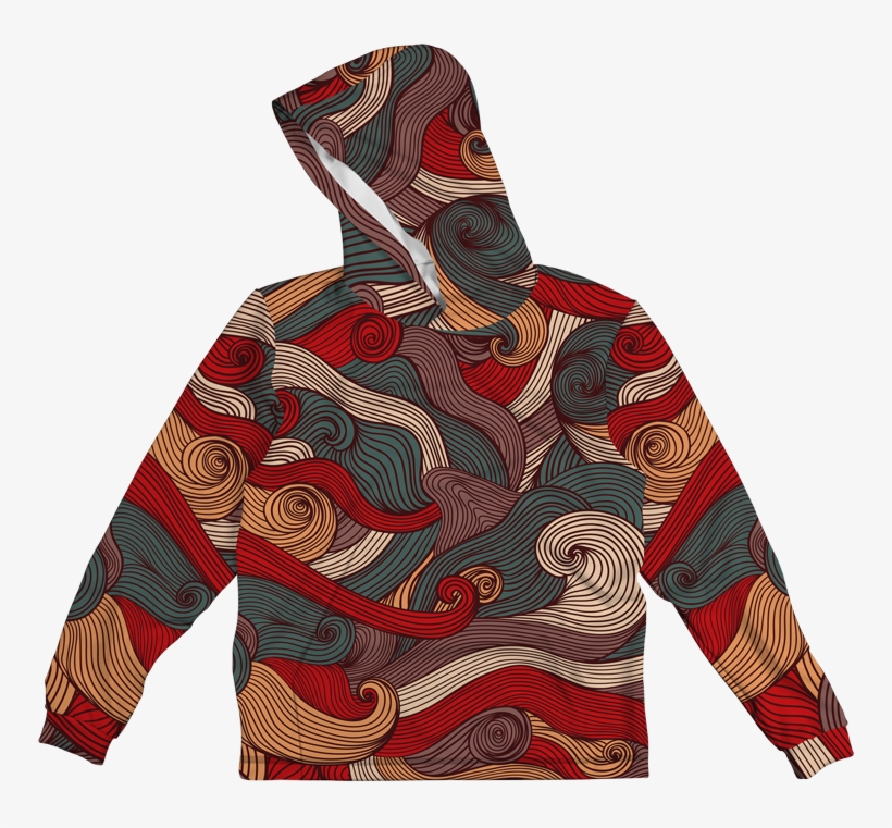 Sea Waves Colorful Lightweight Sun Hoodie - Hoodie, transparent png download
