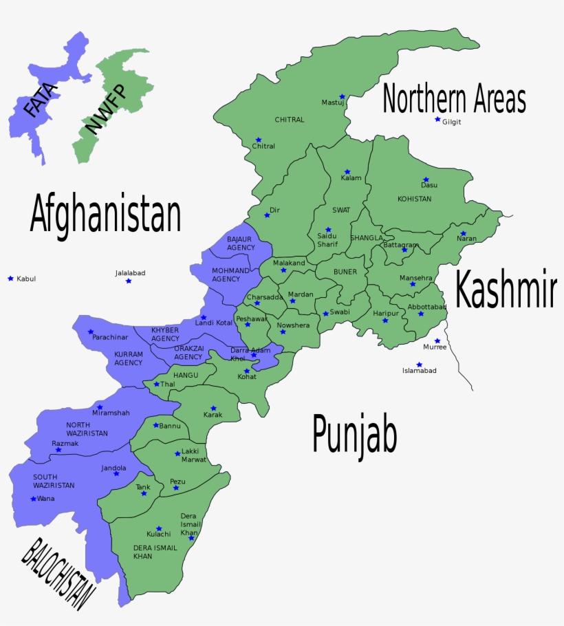 Navy Intelligence Maps Shows The Districts Of The Fata - Kpk Map, transparent png download