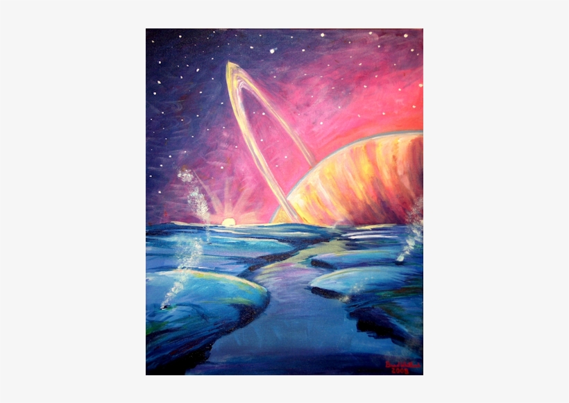 Lame Planetrise, Acrylic On Canvas Board, - Painting, transparent png download