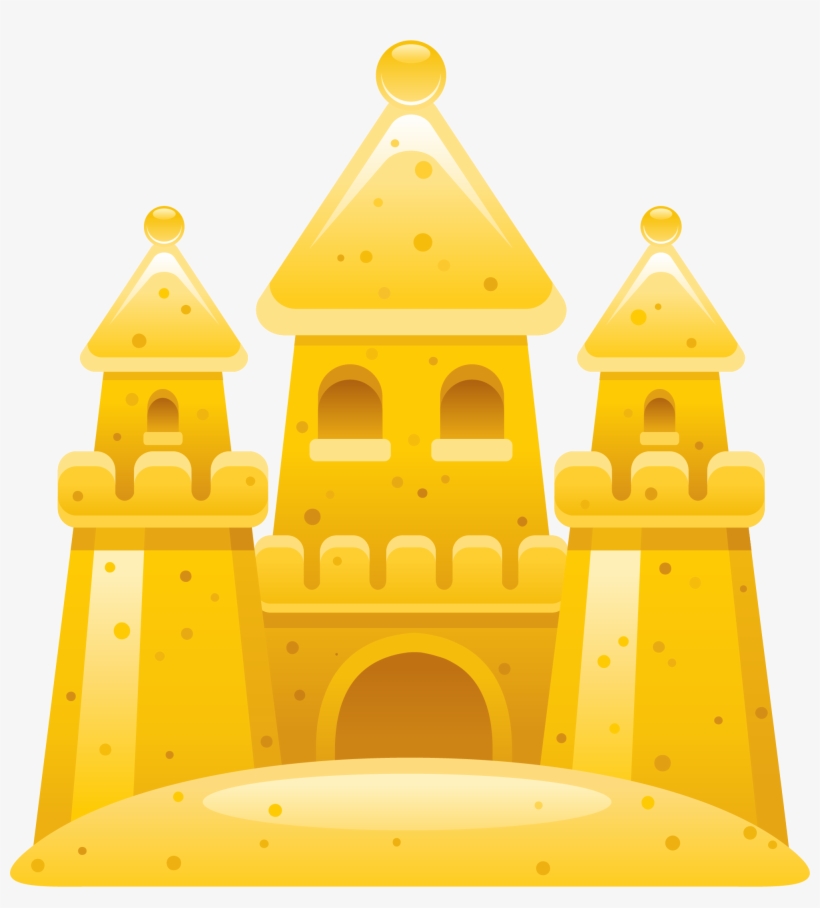 Sand Clipart Yellow Sand - Cartoon Sandcastle With A Transparent Background, transparent png download